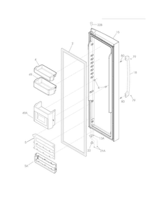 Refrigerator Door Diagram and Parts List for EW23CS85KS1  Electrolux Refrigerator