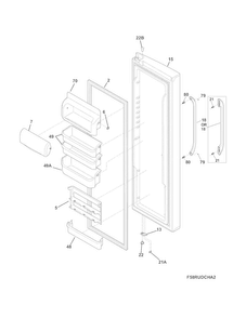 Refrigerator Door Diagram and Parts List for FFSC2323LEA  Frigidaire Refrigerator