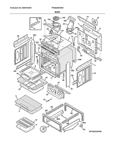 Body Diagram and Parts List for FFGS3026TSB  Frigidaire Range