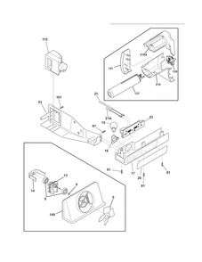 Controls Diagram and Parts List for FFHS2311LB7  Frigidaire Refrigerator