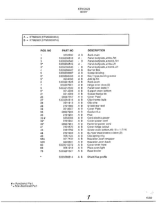 Body Page 2 Diagram and Parts List for 2823  Frigidaire Range