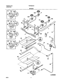 BURNER Diagram and Parts List for FGFB68CBA  Frigidaire Range