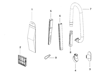 Accessories Diagram and Parts List for EL5035A  Electrolux Upright Vacuum