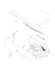 Controls/top Panel Diagram and Parts List for FASG7021NW2  Frigidaire Dryer