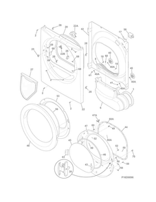 Front Panel/lint Filter Diagram and Parts List for FFQE5100PW1  Frigidaire Dryer