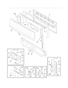 Backguard Diagram and Parts List for CEW30EF6GSK  Electrolux Range