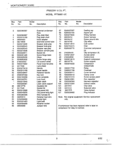Freezer 15 Cu. Ft. Page 2 Diagram and Parts List for 86851-0D  Frigidaire Freezer