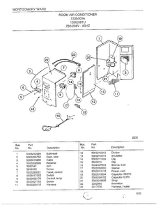 Room Air Conditioner Page 4 Diagram and Parts List for 4338009A  Frigidaire Air Conditioner