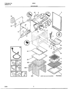 Backguard Diagram and Parts List for 285847B  Frigidaire Range
