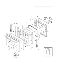 Door Diagram and Parts List for FGEF3042KFJ  Frigidaire Range