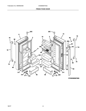 03 - FRESH FOOD DOOR Diagram and Parts List for EW28BS87SS2  Frigidaire Refrigerator