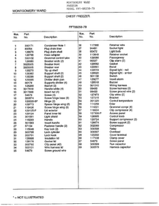 Chest Freezer Page 2 Diagram and Parts List for 88258-7B  Frigidaire Freezer