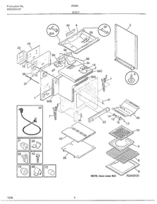 Body Diagram and Parts List for 285860B  Frigidaire Range