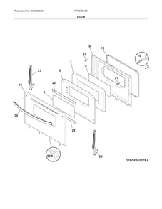 Door Diagram and Parts List for FFGF3012TWA  Frigidaire Range