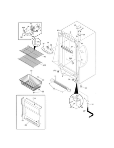 Cabinet Diagram and Parts List for 253280528015  Kenmore Freezer