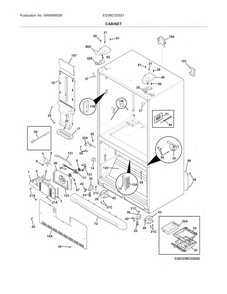 Cabinet Diagram and Parts List for EI23BC32SS1  Electrolux Refrigerator