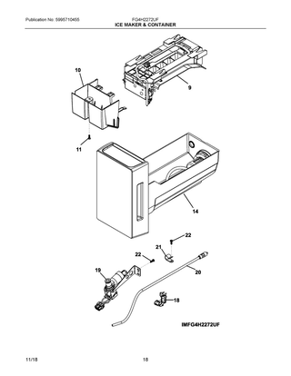 Part Location Diagram of 5304536607 Frigidaire Single Water Valve