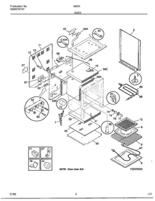 Body Diagram and Parts List for 486647E  Frigidaire Range