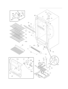 Cabinet Diagram and Parts List for FFUH17F2NWA  Frigidaire Freezer