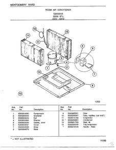 Room Air Conditioner Page 5 Diagram and Parts List for 5263004A  Frigidaire Air Conditioner
