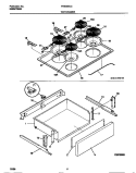 TOP / DRAWER Diagram and Parts List for FES355CCSD  Frigidaire Range