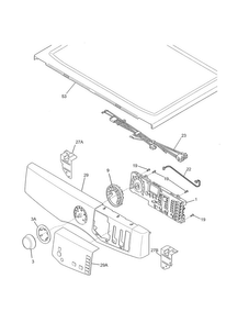 Controls/top Panel Diagram and Parts List for FFSE5115PW0  Frigidaire Dryer