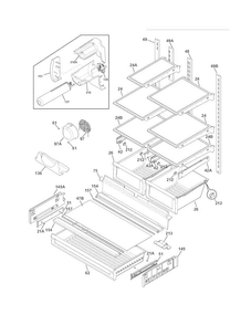 Shelves Diagram and Parts List for FPHF2399MF5  Frigidaire Refrigerator