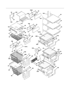 Shelves Diagram and Parts List for EI23CS55GB8  Electrolux Refrigerator