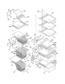 Shelves Diagram and Parts List for E23CS78HPS7  Electrolux Refrigerator