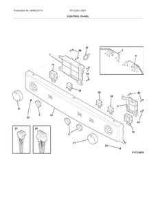 Control Panel Diagram and Parts List for FFLG3911QW1  Frigidaire Washer Dryer Combo