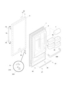 Door Diagram and Parts List for FKC17F7QTA  Frigidaire Refrigerator