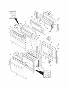 Doors Diagram and Parts List for 79098059002  Kenmore Range