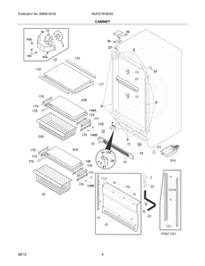 Cabinet Diagram and Parts List for MUFD19V9KS0  Frigidaire Refrigerator