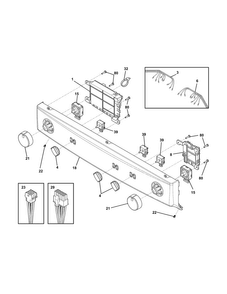 Controls Diagram and Parts List for CFLE1011MW0  Frigidaire Washer Dryer Combo