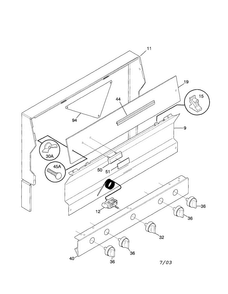Backguard Diagram and Parts List for FPF311PHWA  Frigidaire Range