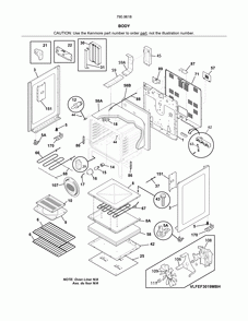 Body Diagram and Parts List for 79096189711  Kenmore Range