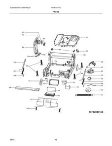 Frame Diagram and Parts List for FFBD1831UW0A  Frigidaire Dishwasher