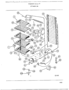 Freezer 16 Cubic Feet Page 5 Diagram and Parts List for 46851-0B  Frigidaire Freezer
