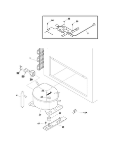 System Diagram and Parts List for GLFC1526FWC  Frigidaire Freezer