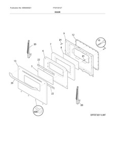 Door Diagram and Parts List for FFEF3012TWA  Frigidaire Range