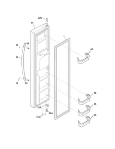 Part Location Diagram of 241993832 Frigidaire Freezer Door