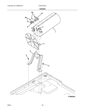 06 - BURNER Diagram and Parts List for CDE4700LW1  Frigidaire Dryer