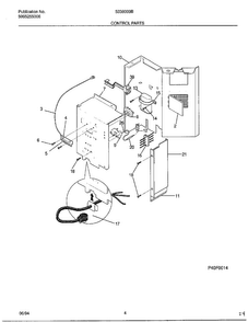 Control Parts Diagram and Parts List for 5338009B  Frigidaire Air Conditioner
