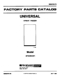 COVER Diagram and Parts List for MFU05M3AW1  Frigidaire Freezer