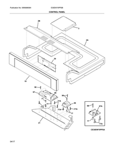 Control Panel Diagram and Parts List for E30EW75PPSB  Electrolux Wall Oven