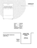 COVER Diagram and Parts List for CRG3180LWA  Crosley Range