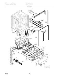 Housing Diagram and Parts List for GDSP471TAF0A  Frigidaire Dishwasher