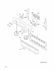 Backguard Diagram and Parts List for 79094184310  Kenmore Range