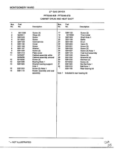 Cabinet Drum And Heat Duct Page 2 Diagram and Parts List for 8348B  Frigidaire Dryer