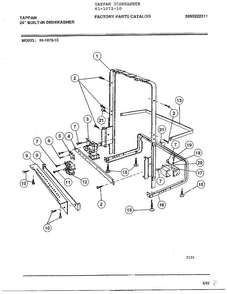 24" Built-in Dishwasher Page 7 Diagram and Parts List for 61-1072-10  Frigidaire Dishwasher